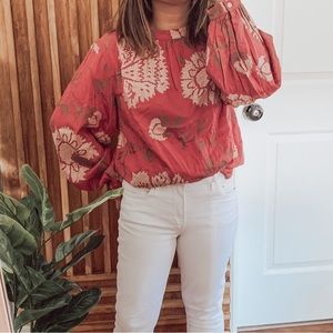 PRAYAL PRATAP Balloon Sleeve Embroidered Blouse. Size 6